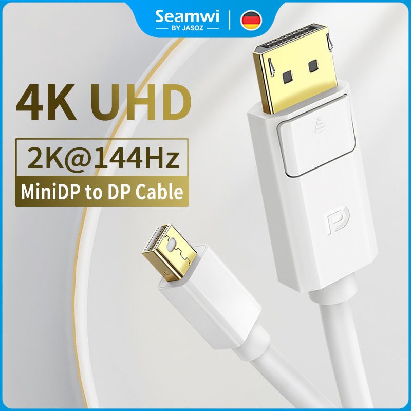 Seamwi Mini DP เป็น DP 1.4 4K 60Hz และ FHD 144Hz Cable สายเคเบิล สําหรับแล็ปท็อป PC TV