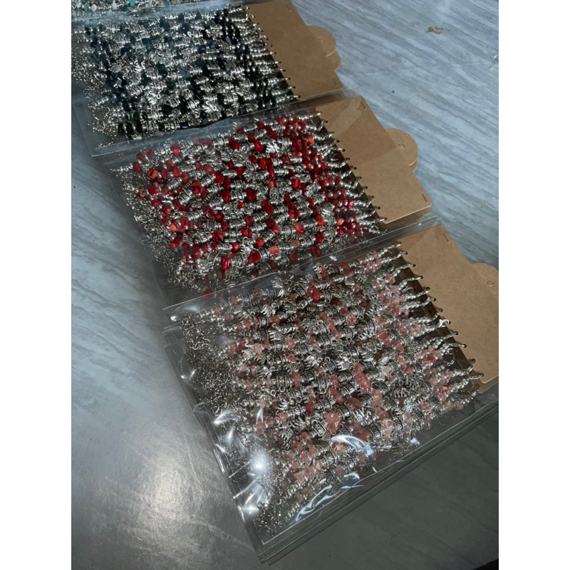 สร้อยข้อมือหินแตกห้อยจี้ช้างแพ็ค12ชิ้นเด็ก-ผู้ใหญ่