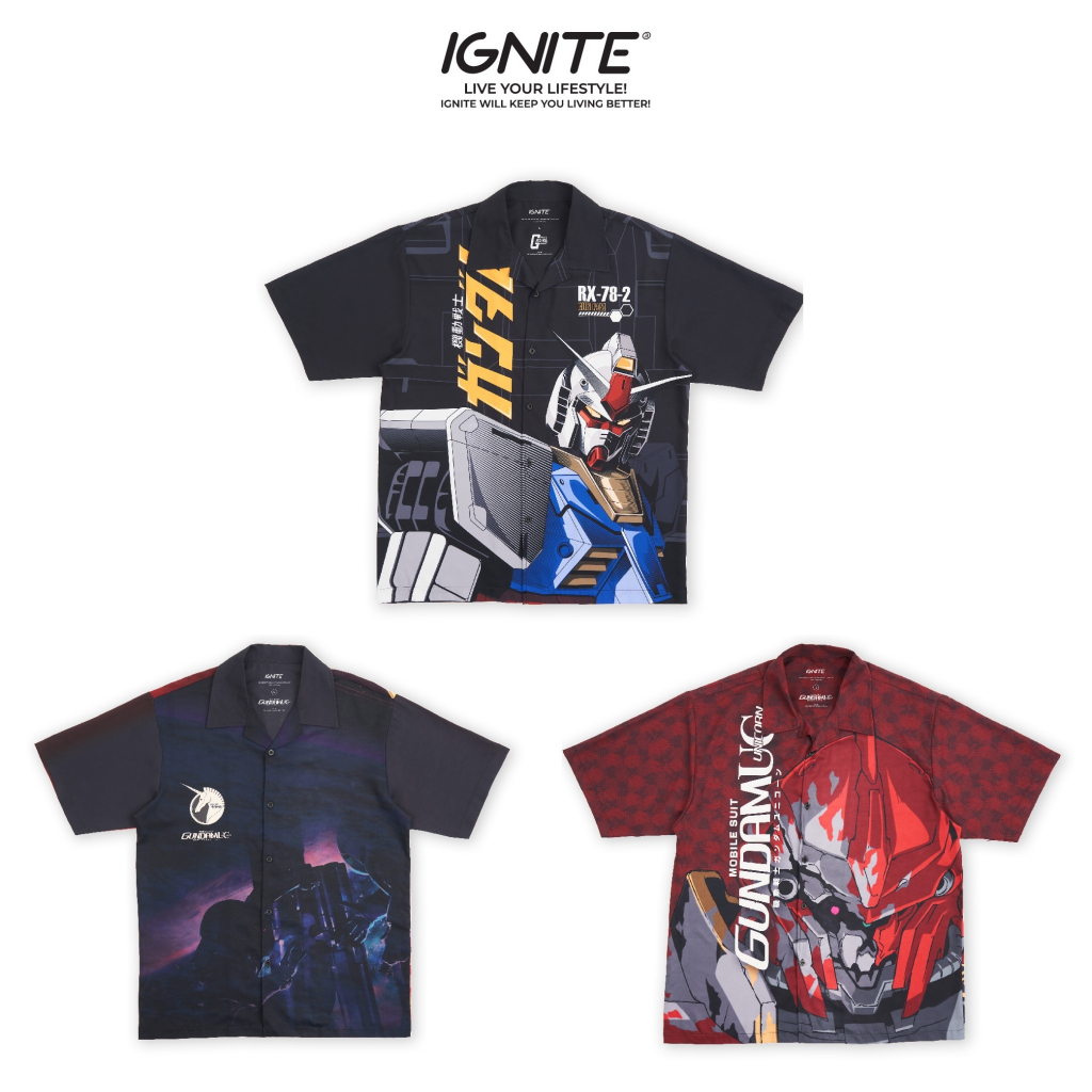 [พร้อมส่ง] IGNITE GUNDAM APPAREL เสื้อฮาวายกันดั้ม GUNDAM RX-78-2 ...