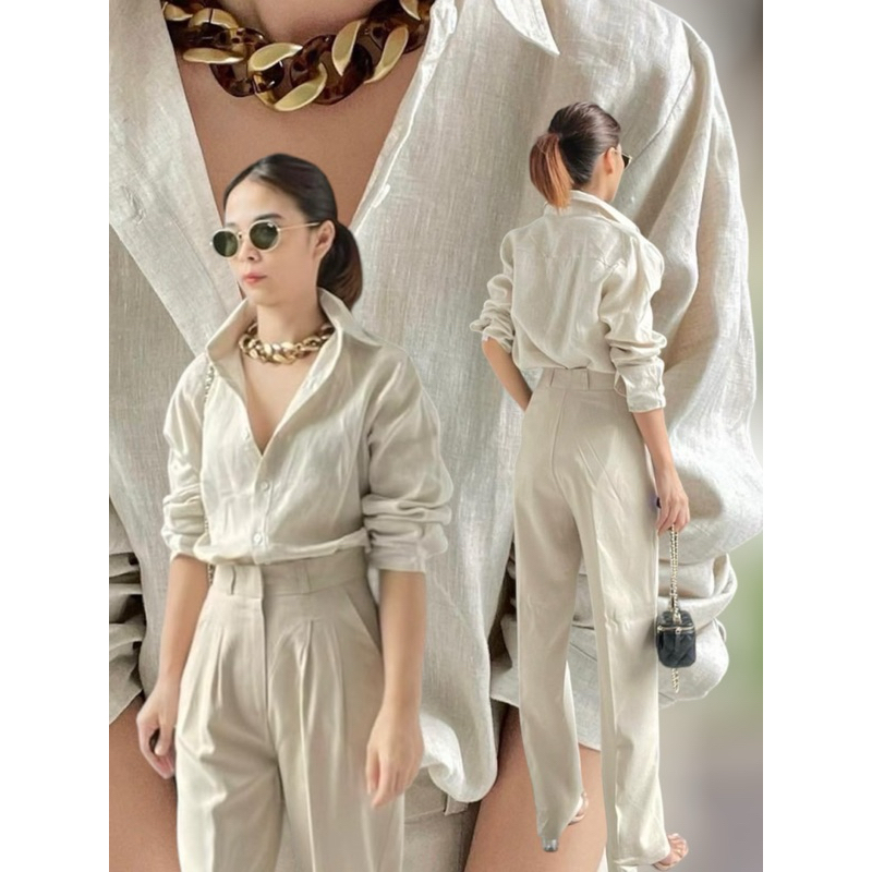 เสื้อเชิ๊ตลินินแท้ ทรงสวย ใส่สบาย พร้อมส่ง
