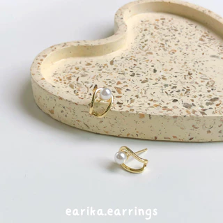 earika.earrings - pearly hook ต่างหูห้อยไข่มุกก้านเงินแท้ชุบทอง ผิวแพ้ง่ายใส่ได้