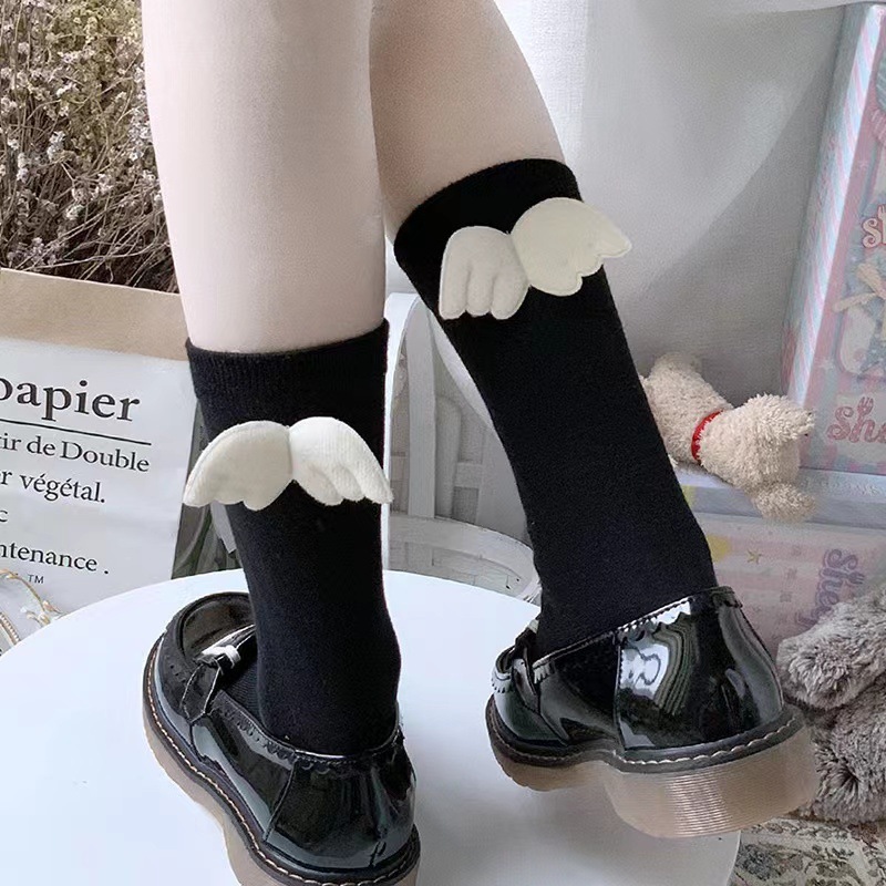 **พร้อมส่งจากไทย**ถุงเท้าข้อสั้นติดปีก ถุงเท้ามินิมอล แฟชั่น