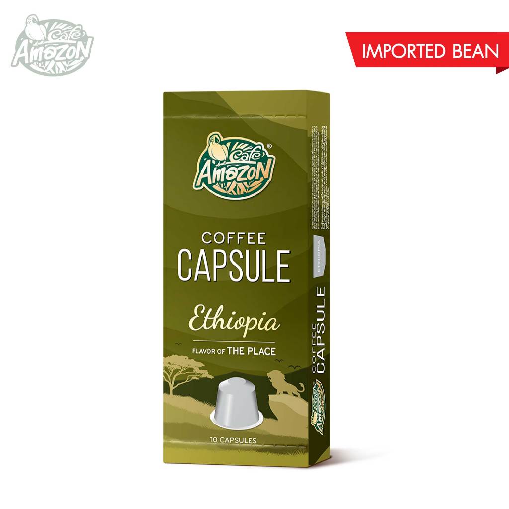 Café Amazon Coffee Capsule Ethiopai กาแฟแคปซูล คาเฟ่ อเมซอน เอธิโอเปีย 1 กล่อง (10ชิ้น/กล่อง)