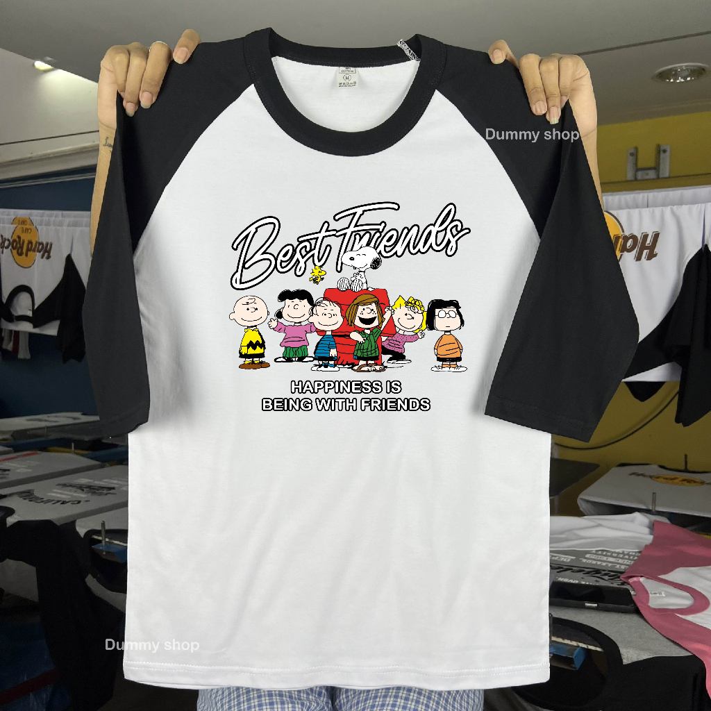 เสื้อยืดยุค90'แขนสามส่วน ลายBest Friend