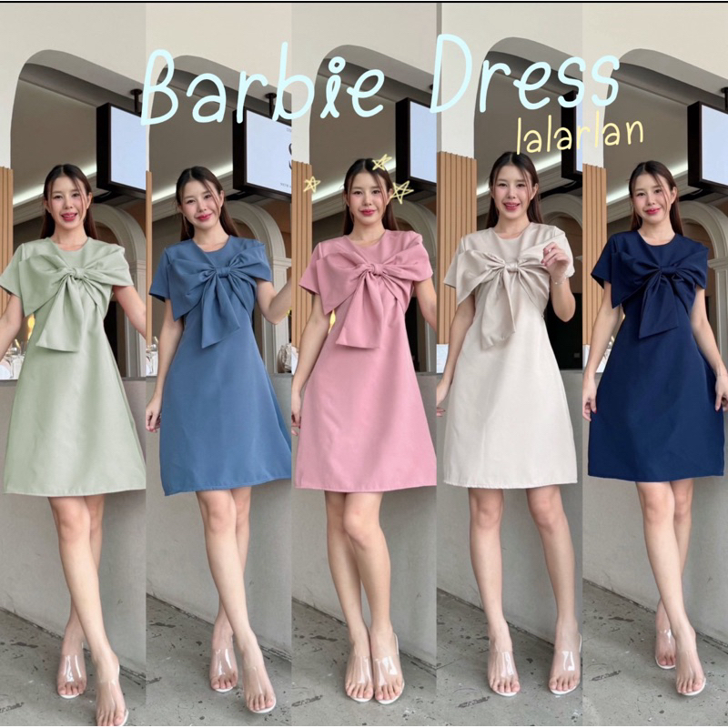 C102 - Bow dress เดรสออกฃาน ชุดเดรสโบว์หน้า เพิ่มความเก๋ด้วยแขนโบว์หนึ่งข้าง ดีไซน์ใหม่ ใส่ออกงานคือเริ่ดสุด