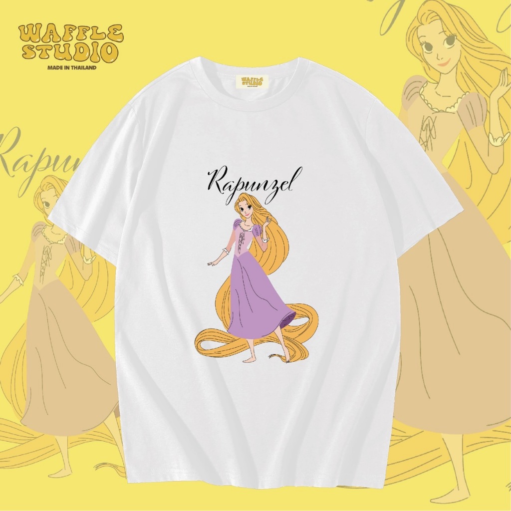 [ส่งฟรี ] WS0283 เสื้อยืดโอเวอร์ไซส์ เสื้อยืดเกาหลี ผ้าคอตตอน100% เสื้อยืด เจ้าหญิง ดิสนีย์ disney WAFFLE STUDIO