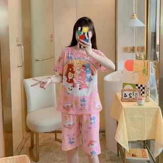 A.สส#ชุดนอนผู้ใหญ่ขาสั้นแขนสั้น.ฟรีไซส์อก42นิ้ว.เนื้อผ้านิ่มใส่สบาย