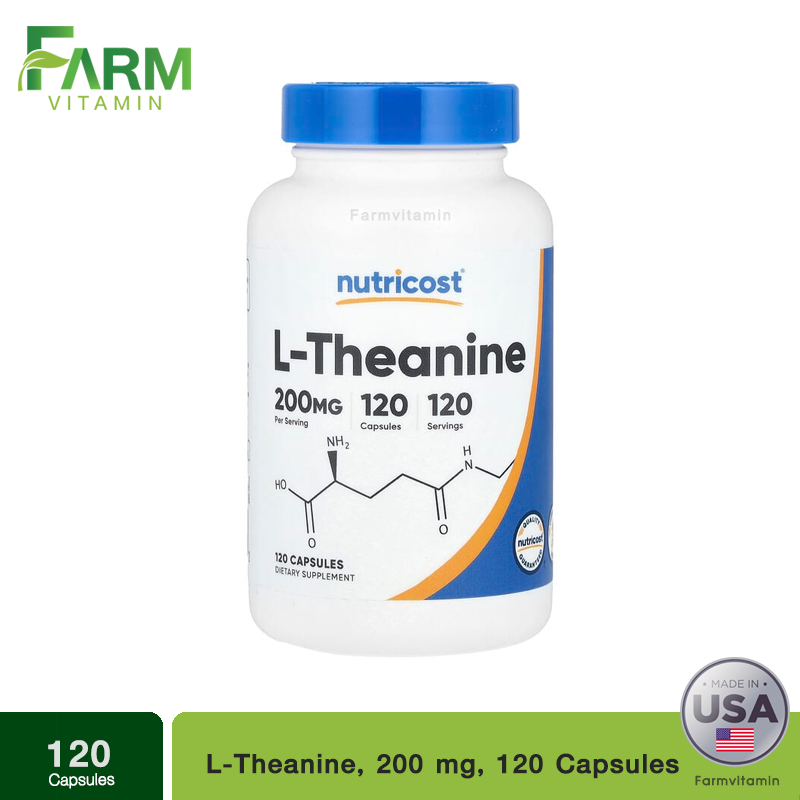 Nutricost, L-Theanine, 200 mg, 120 Capsules