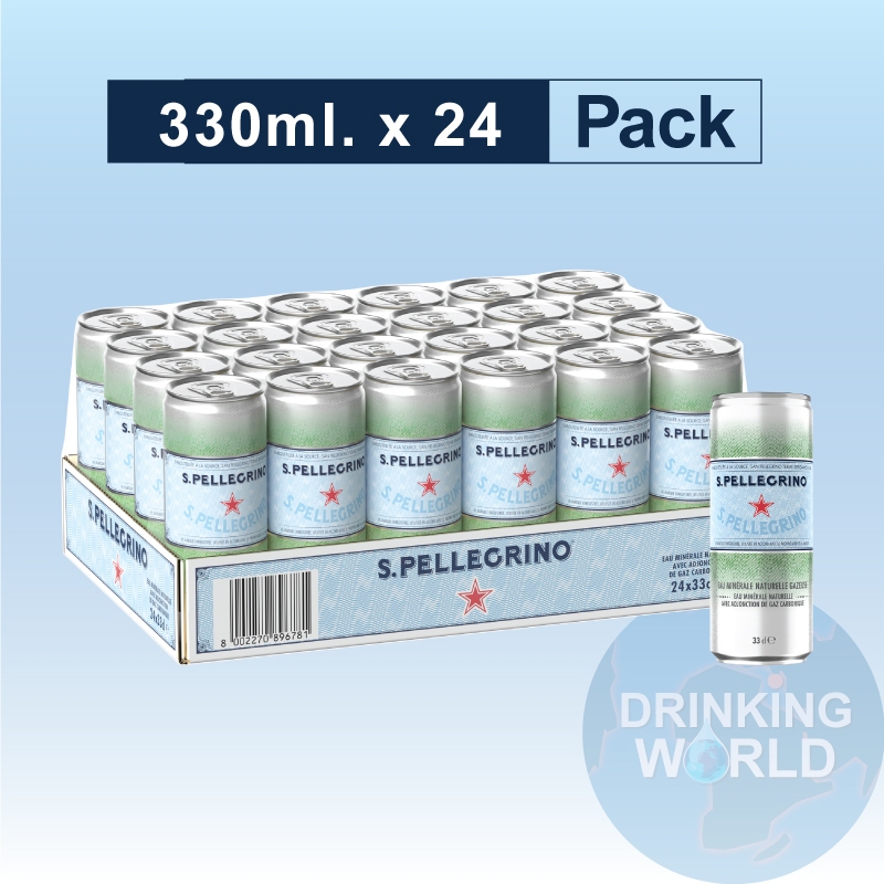 San Pellegrino Sparkling Mineral Water Can 330ml x 24 /น้ำแร่อัดแก๊สธรรมชาติ 330ml/กระป๋อง
