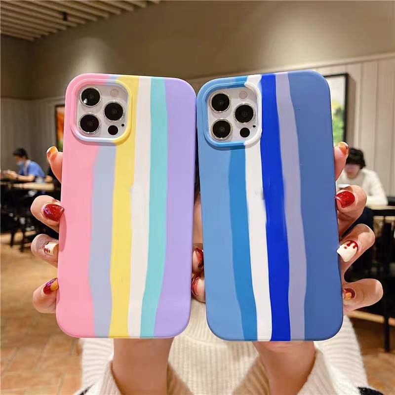ส่งจากไทย เคสกำมะหยี่ สีรุ้ง สำหรับไอโฟน i6,6s,6plus,6splus,i7,i8,SE,7plus,8plus,X,Xs,XR,Xsmam,i11 pro max,i12 pro max - รูปที่ 5