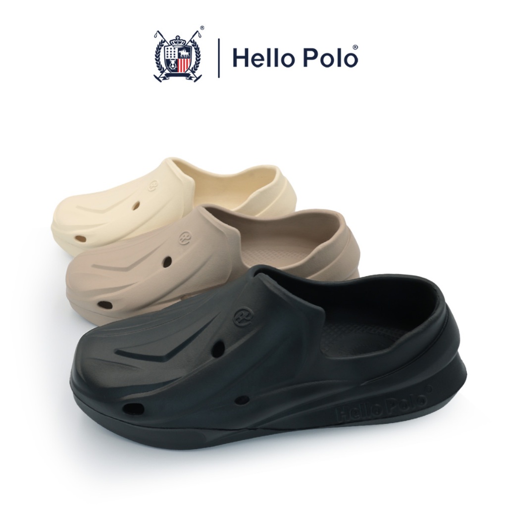 Hello Polo รุ่น HP8027 รองเท้าแตะสวมลายขอนไม้ Size 36-45 แฟชั่น ใส่ได้ทั้งชายและหญิง