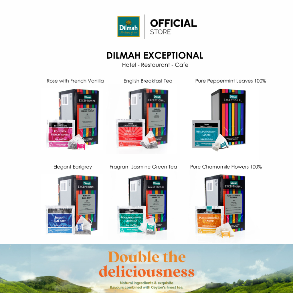 ดิลมา ชาซอง รุ่น Dilmah Exceptional กล่องใหญ่ สำหรับโรงแรม ร้านอาหาร และ คาเฟ่ (30-50 ซอง)