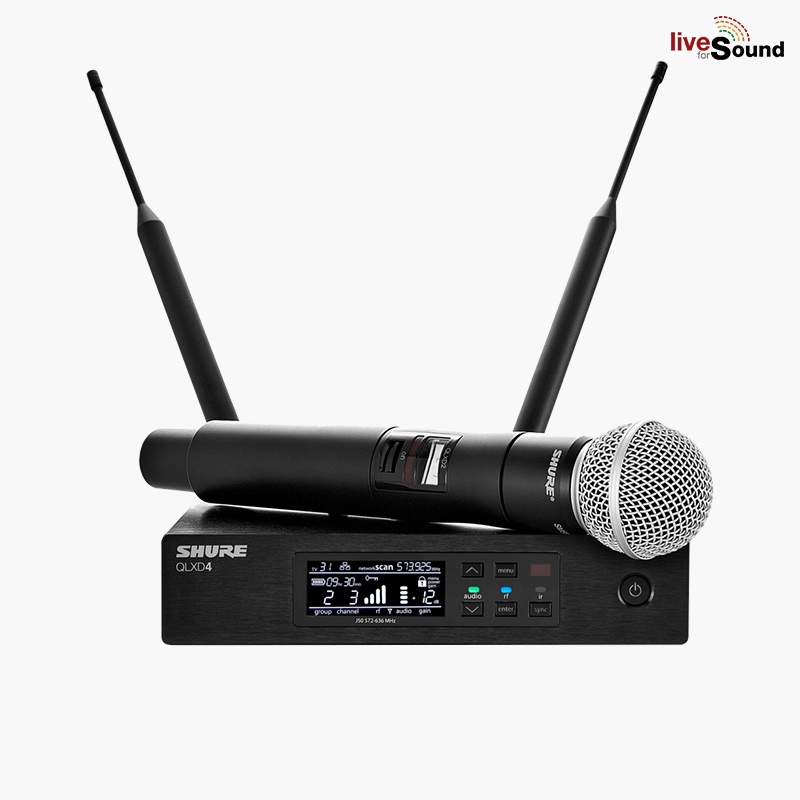 SHURE QLXD24A/SM58 ชุดไมโครโฟนไร้สายแบบมือถือเดี่ยว