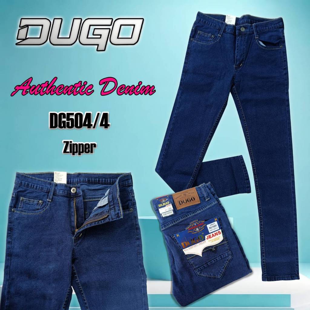 DG504/4 Zipper กางเกงยีนส์ ขาเดฟ ผ้ายืด Authentic Denim