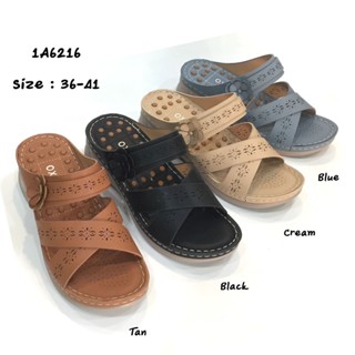 prettycomfort รองเท้าเพื่อสุขภาพ รองเท้าส้นเตารีดแบบสวม งานเ…