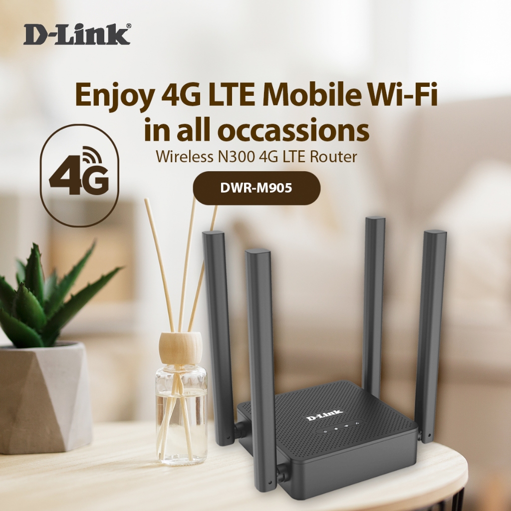 D-Link DWR-M905 N300 4G/LTE (UP TO 32 USER) VPN WiFi Router sim card nano sim- ของแท้รับประกัน 3 ปี