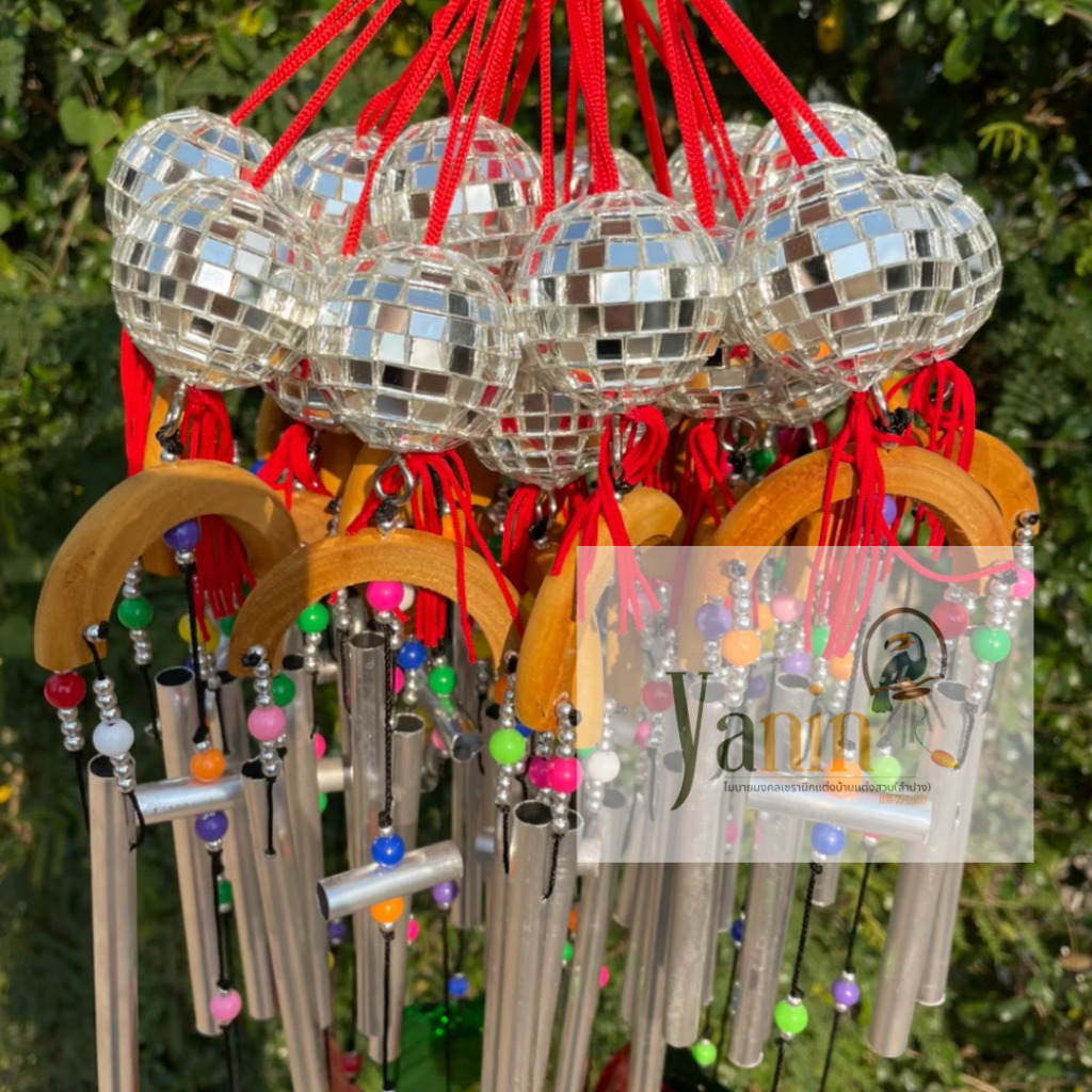 พร้อมส่งโมบายแขวนลูกแก้วจิ๋ว สะท้อนความชั่วร้ายรอบทิศทางถ่ายจากสินค้าจริง