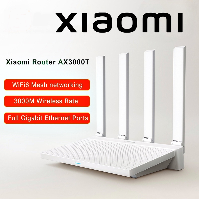 Xiaomi Router AX3000T Wi-Fi 6 Mesh Xiaomi ความเร็วไร้สาย 3000Mbps การเชื่อมต่อ NFC รองรับเทคโนโลยี X