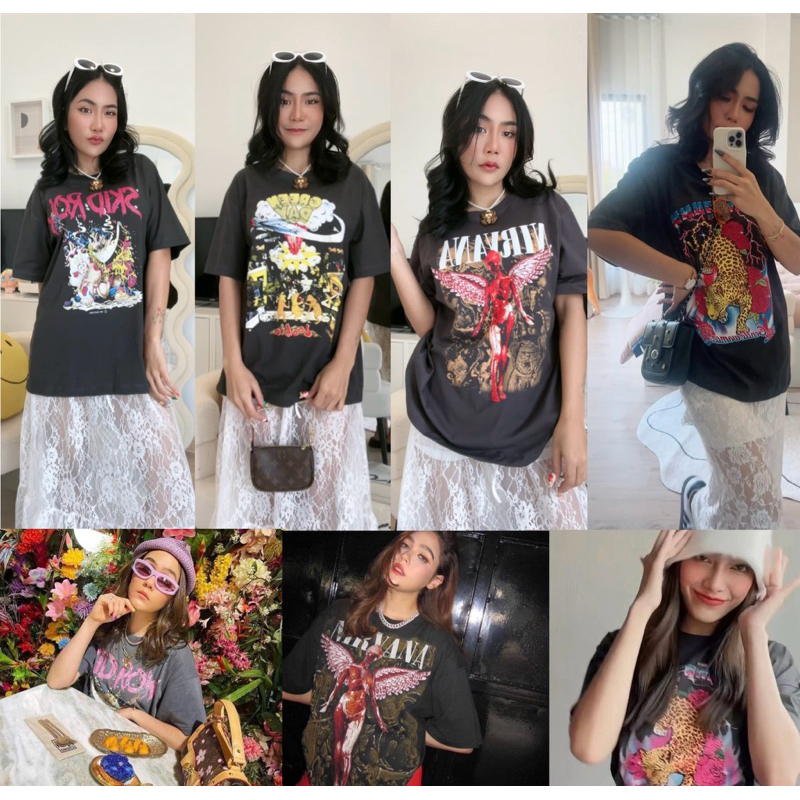 พร้อมส่ง รวมเสื้อยืดโอเวอร์ไซส์ รุ่นดารา ตัวแม่ ตัวมัม วินเทจวินใจ ผ้าคอตตอล 100% ป้ายซาร่า
