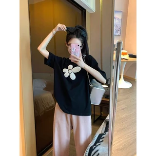 (จัดส่งตลอด 24 ชั่วโมง）Angle Official เสื้อยืดผู้หญิง Oversize เสื้อแขนสั้น สไตล์มินิมอล ใส่สบาย แฟชั่นเกาหลี T61