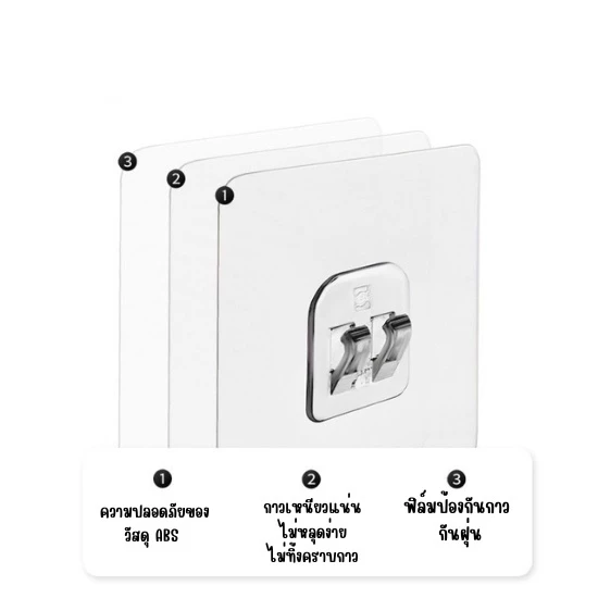 ชั้นเก็บของติดผนัง โปร่งใส มีกาวในตัว ห้องครัว ห้องน้ำ thumbnail 8