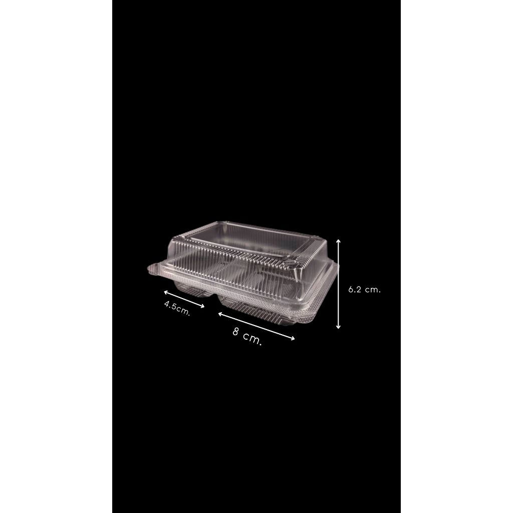 HiSo กล่องใส OPS DD-104A-2 แบบล๊อค 2ช่อง(100ใบ) บรรจุภัณฑ์เบเกอรี่ ที่ใส่กล่องข้าว ไม่เป็นไอน้ำ