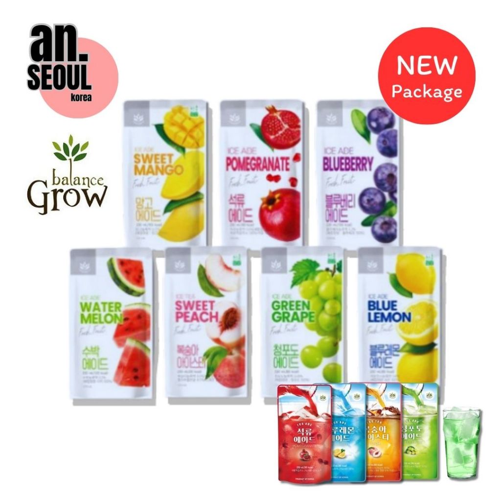 น้ำซองเกาหลี Balance Grow Korean Fruit Juice 230ml น้ำผลไม้ซองเกาหลี หวาน อร่อย exp.2025
