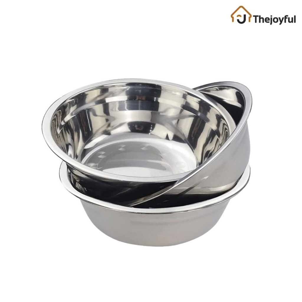 Thejoyful กะละมังสแตนเลส sus201 soup basin กะละมังสเตนเลส ขนาด 14ซม. 18ซม. 22ซม. 24ซม. อย่างหนาสแตนเลสแท้ basin