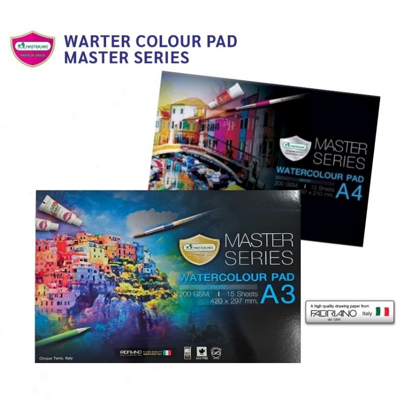 Master Art สมุดวาดภาพระบายน้ำ มาสเตอร์ซีรี่ย์ Master Series Water Colour Pad A4, A3 (ราคาต่อ 1 เล่ม)