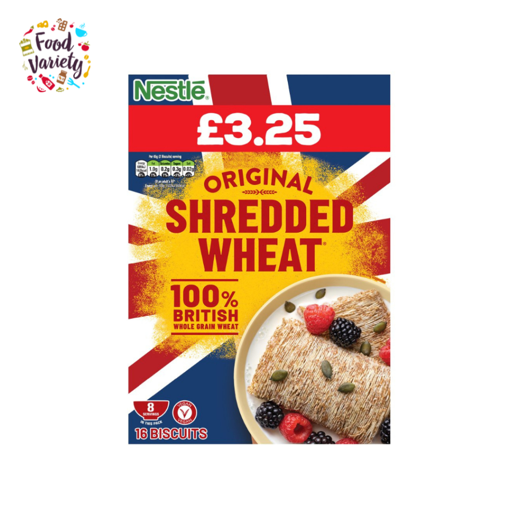 Nestle Shredded Wheat Original 16 Biscuits เนสท์เล่ ขนมปังกรอบข้าวสาลีฝอย รสออริจินัล 16 ชิ้น