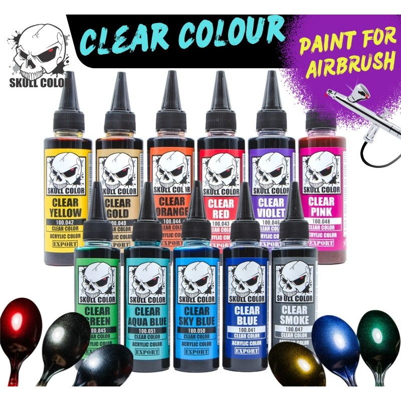 Skull Color : Clear Color สีพร้อมใช้สำหรับแอร์บรัชสูตร Acrylic ขนาด 60ml