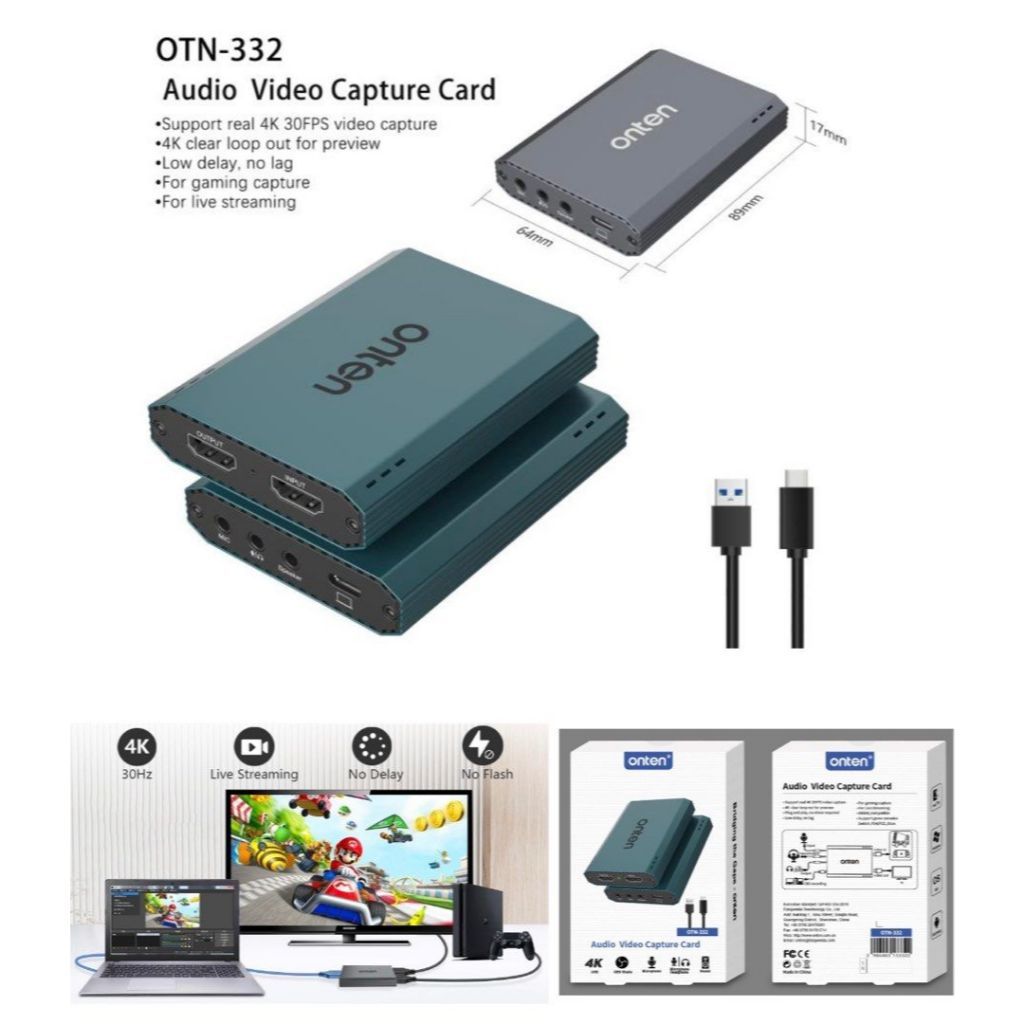 Onten Audio Video Capture Card OTN-332.