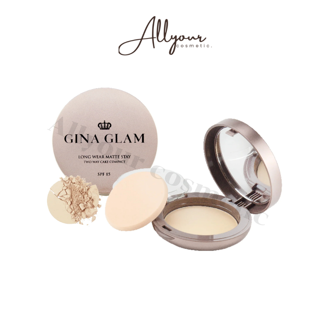 (ของแท้) แป้งพัฟ GINA GLAM Long Wear Matte Stay ปกปิดดี กันเหงื่อ กันแดด G40