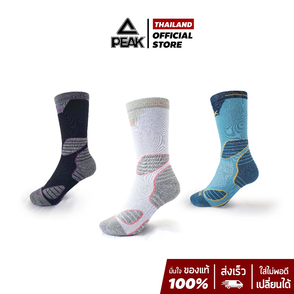 PEAK ถุงเท้ากีฬา บาสเกตบอล ระบายอากาศดี ไม่อับชื้น sock sport พีค Mid Cut รุ่น W4231001