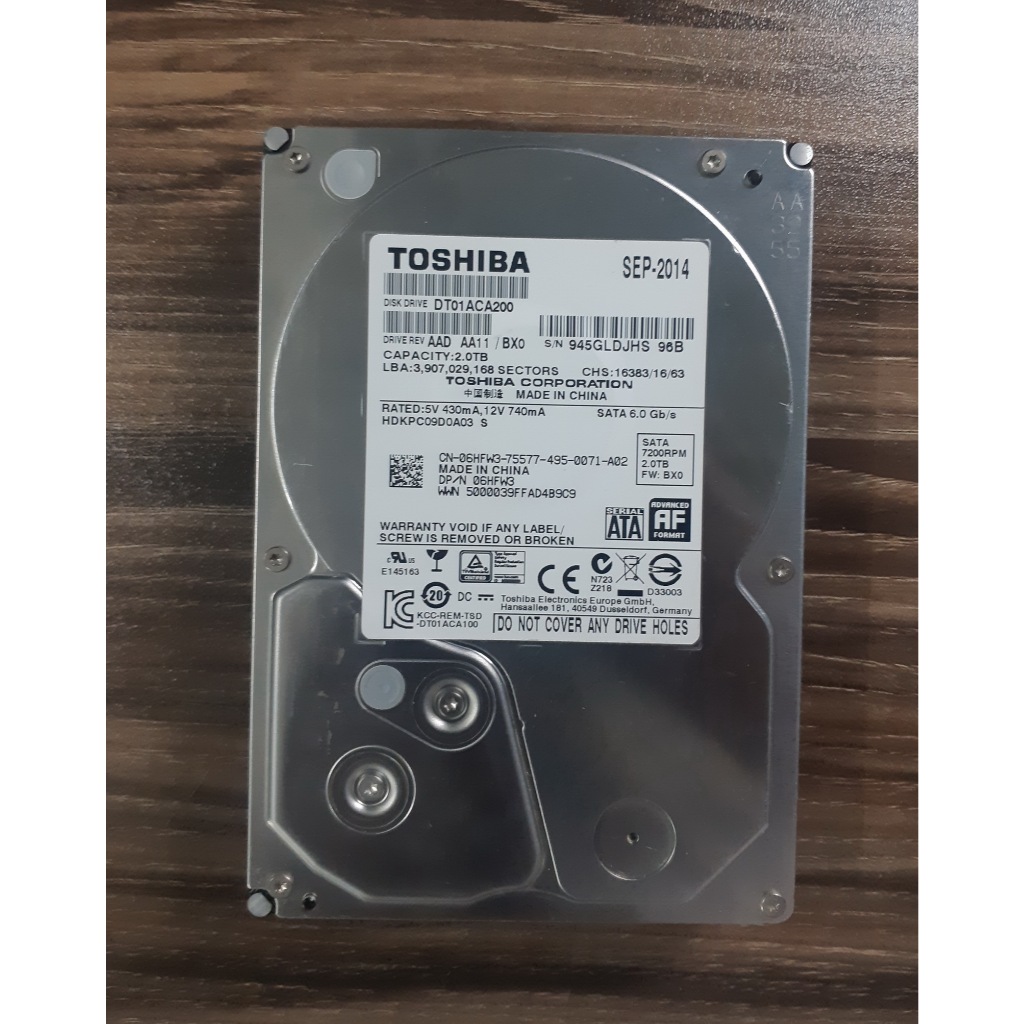 PC Harddisk Toshiba 2TB