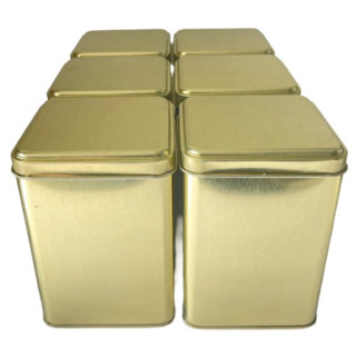 กระป๋องทรงเหลี่ยมโลหะ 200 กรัม ขนาด 9.3x9.3x13 ซม. แพ็ค 6 ใบ…