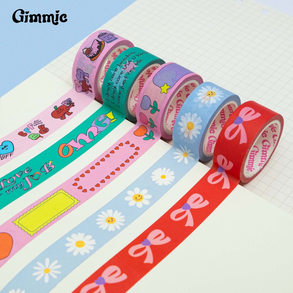 New Arrival 🎀Gimmic Washi Tape เทปวาชิ 5 ลายใหม่ น่ารักสดใสจนใจฟู💕