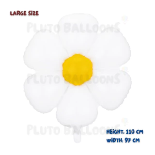 🎈 ลูกโป่งเดซี่ หน้ายิ้ม สีขาว มี 3 ขนาด เล็ก กลาง ใหญ่ [ร้านไทย]🎈