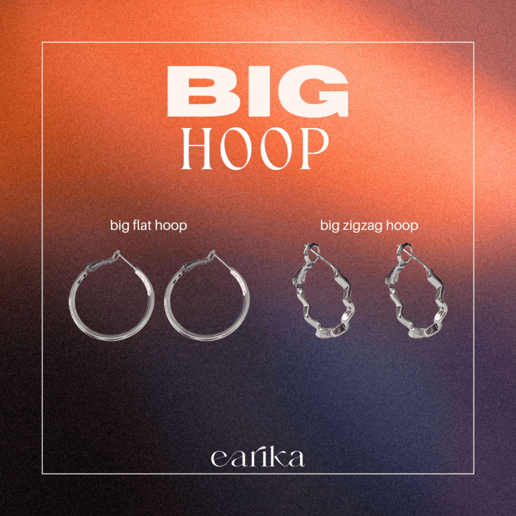 earika.earrings - big hoop ต่างหูห่วงก้านเงินแท้ชุบทองคำขาว ผิวแพ้ง่ายใส่ได้