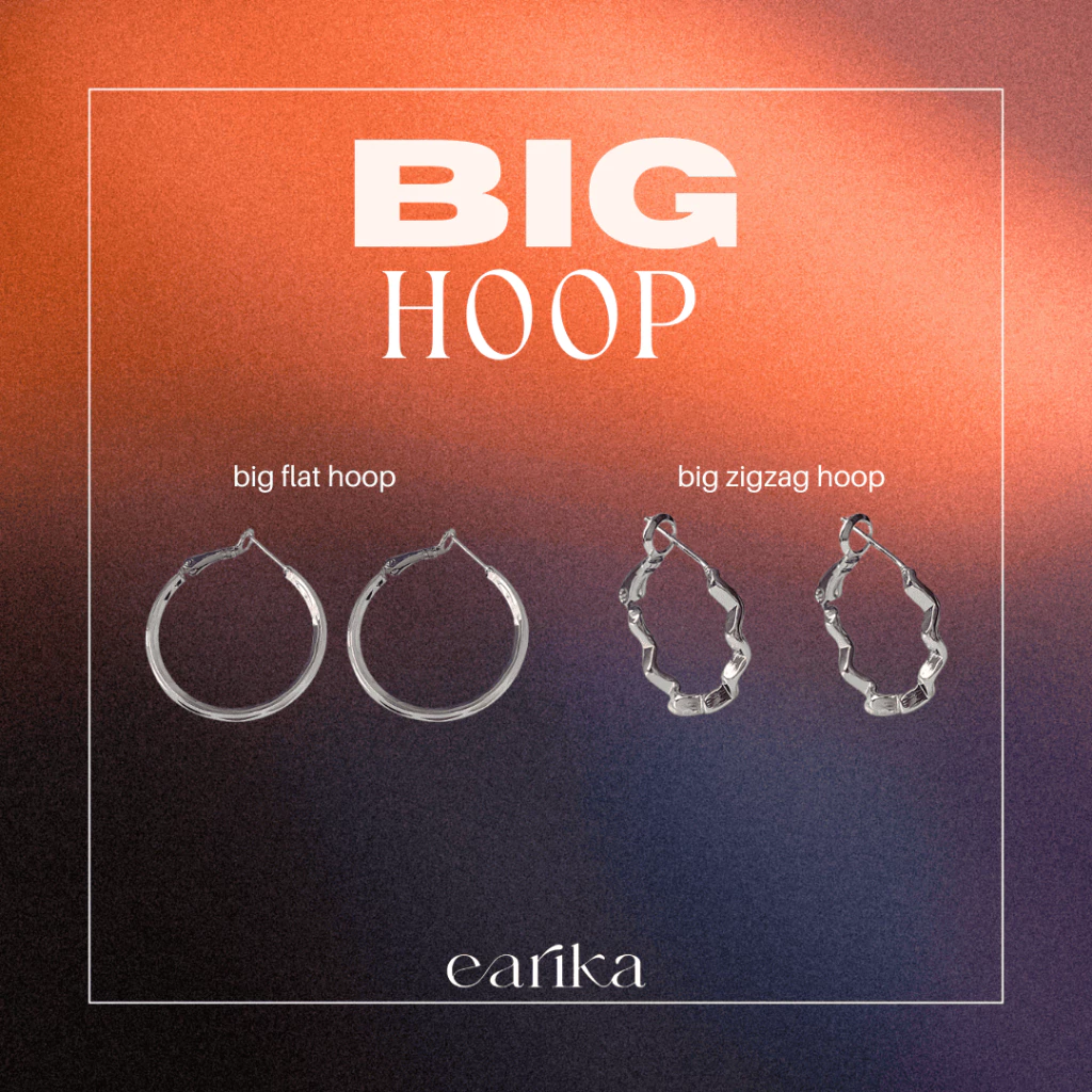 earika.earrings - big hoop ต่างหูห่วงก้านเงินแท้ชุบทองคำขาว ผิวแพ้ง่ายใส่ได้