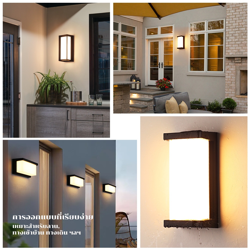 โคมไฟติดผนังกลางแจ้ง LED 24W กันน้ำ IP68 ไฟสว่างสูง ใช้ในสวน ทางเดิน หน้าบ้าน ไฟตกแต่งประหยัดพลังงาน - รูปที่ 2