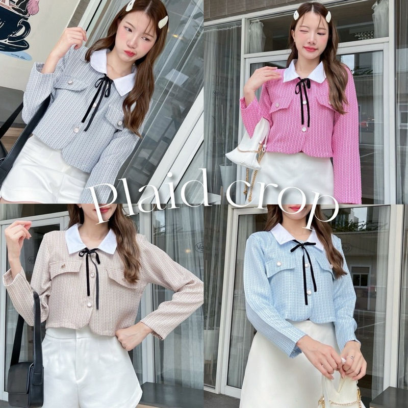 โบว์ถอดได้ เสื้อเชิ้ตแขนยาว คอปก / F2-2 // COOK-ริบสก๊อต