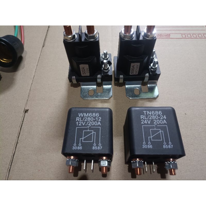 รีเลย์ 12v 24v 200A 500A ใช้สตาร์ทรถ/ใช้งานโซล่าเซลล์