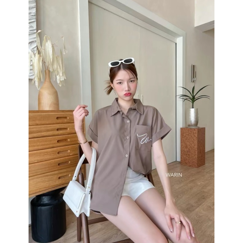 เชิ้ตแขนพับไหมอิตาลีปักW WARIN WR-12 - รูปที่ 6