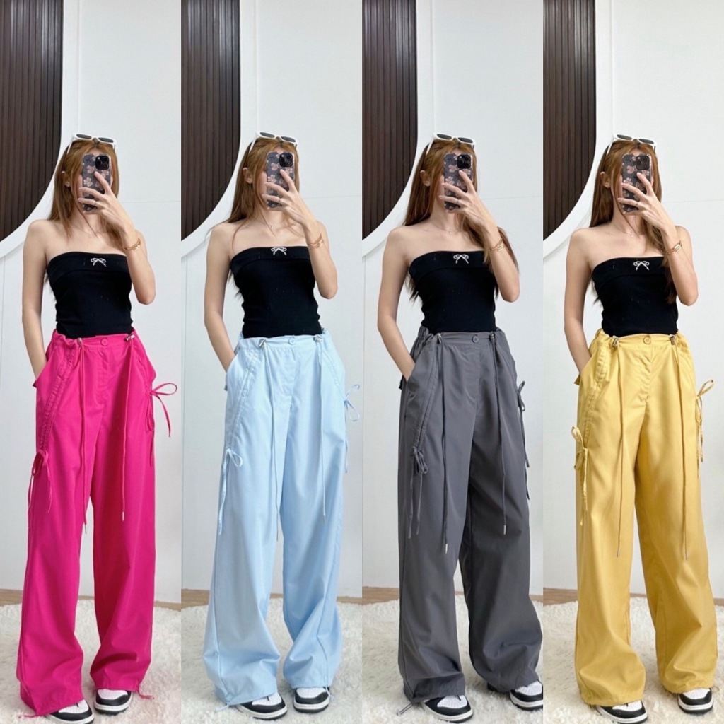 I'STYLE 🩵 PA009 : (9651) กางเกงคาร์โก้ขายาว