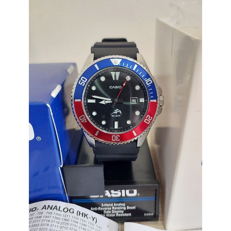 นาฬิกา Casio รุ่น MDV-106B-1A2VCF (Duro200) หน้าปลา Pepsi ของแท้ มือสอง