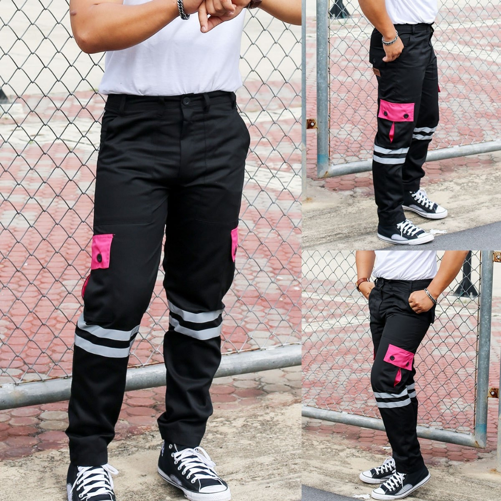 WORKWEAR THAILAND :กางเกงคาร์โก้ รุ่น Super Rider ขายาว กระบอกเล็ก ติดแถบสะท้อนแสง ไรเดอร์ ทำงานช่าง — صورة 5