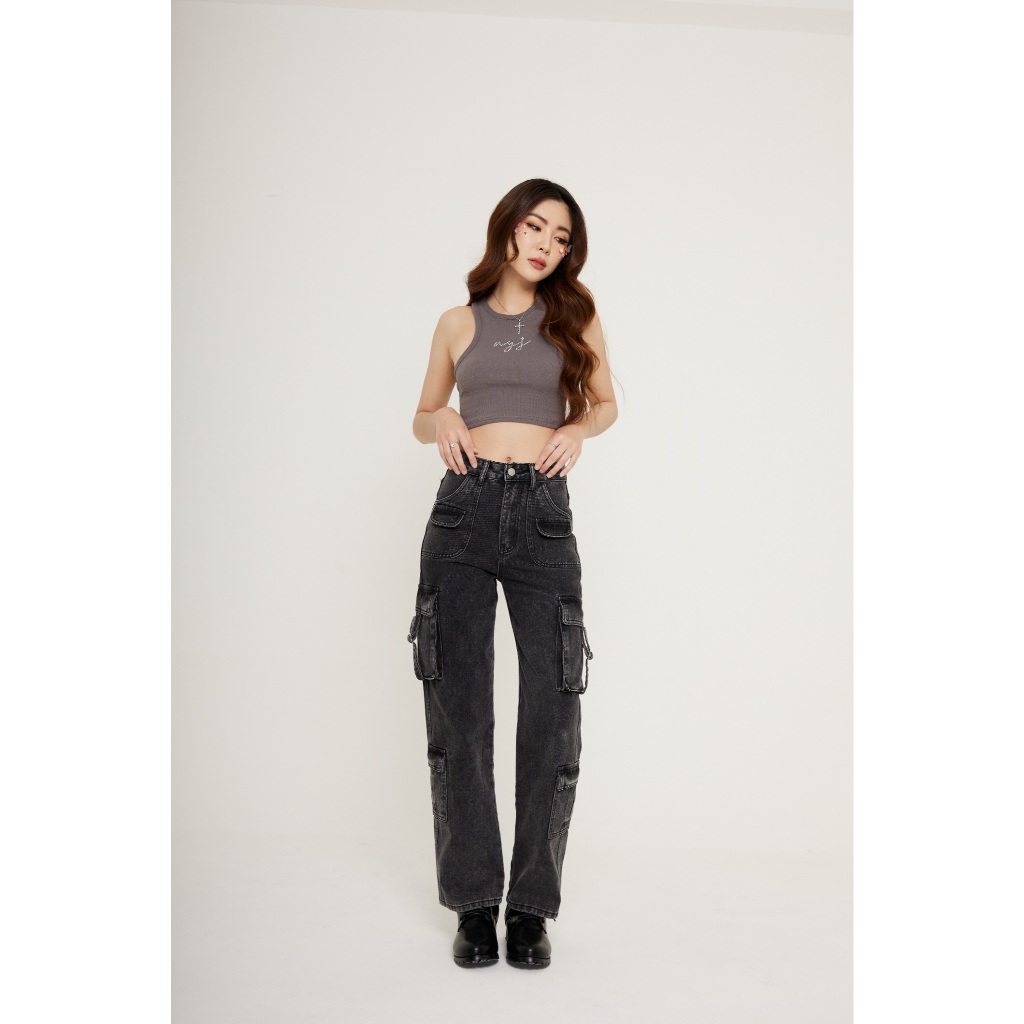 Niyom Jeans Collection Star.t : รุ่น B248.3 กางเกงยีนส์ผู้หญิง ทรงกระบอกคาโก้