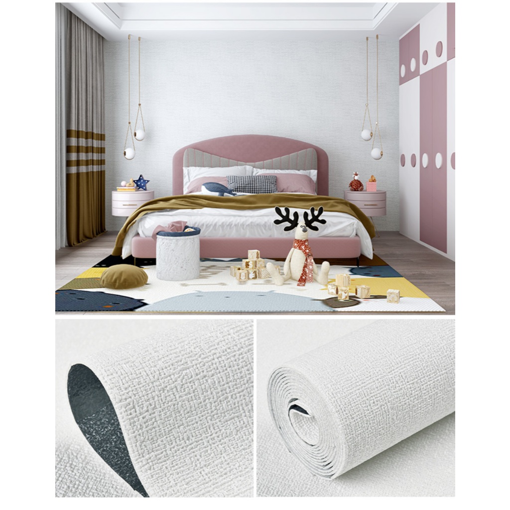 (พร้อมส่ง)  3D wallpaper ลายลูกฟูก สติกเกอร์ตกแต่งห้องนอนสไตล์ยุโรป วอลเปเปอร์ติดผนังห้องนอน