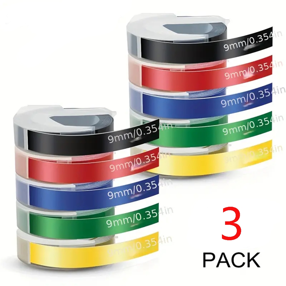 3 ชิ้น 9 มม. สำหรับ DYMO 3D เทปนูนพลาสติกฟิลเลอร์สำหรับ DYMO12695 Omega Motex E101 1610 1880 เครื่อง